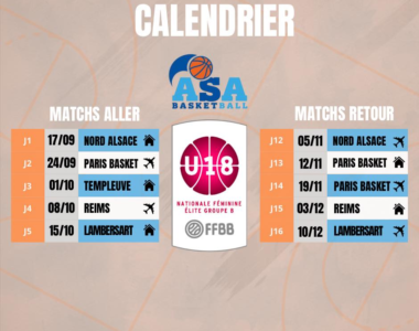 CALENDRIER U18 ÉLITE